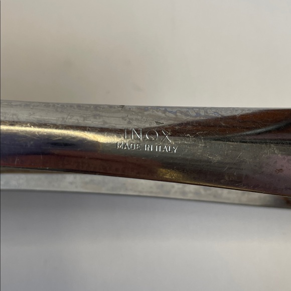 Vintage INOX Stainless Steel Leaf-Edge Serving Tongs. - Picture 4 of 4